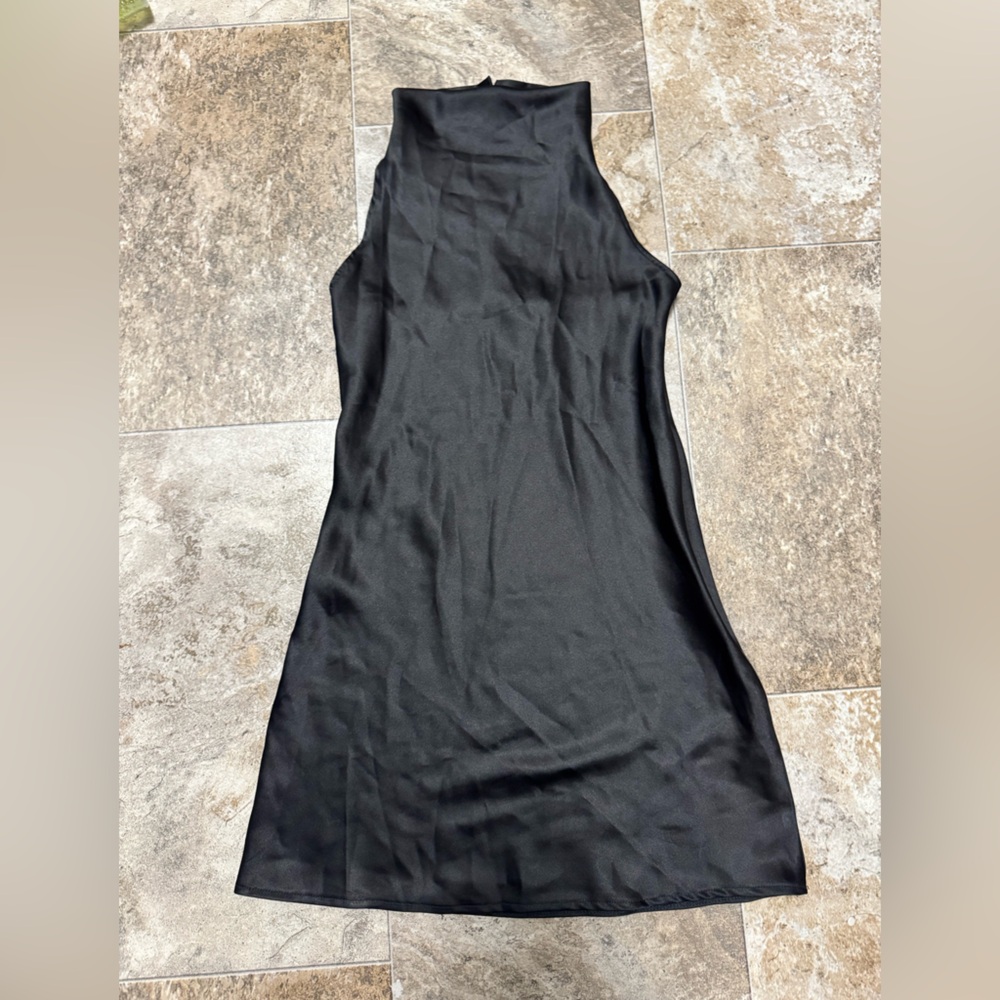 Nasty Gal mini high neck silk dress
